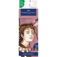Duca Store Gofa Sketch Portre Markör Seti, 6’lı, Çift Uçlu, 0.6 mm Fineliner Uç, Kalıcı Mürekkep, Alkol Bazlı, Geri Dönüşümlü Gövde