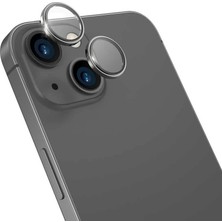 Duca Store Safir Lens Safir Mercek Koruması iphone 14 ve 14PLUS ile Uyumlu Gerçek Safir Cam Kamera Lens Koruyucu Çelik Halka Hd 9d Kırılmaz Cam Renk : Siyah Çerçeveli