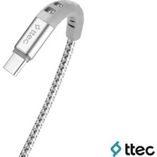 Duca Store 2DKX02CG Extremecable Ekstra Dayanıklı Type C Şarj Kablosu 150CM Gümüş