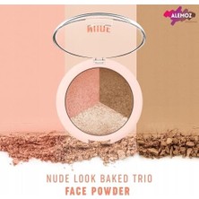 Duca Store Nude Look Baked Trio Face Powder - Fırınlanmış 3'lü Allık, Bronzer ve Aydınlatıcı Paleti