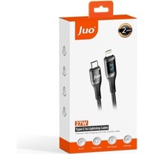 Duca Store 27W Dijital LED Ekranlı USB Type-C To Lightning iPad Hızlı Şarj ve Data Kablosu 1 Metre