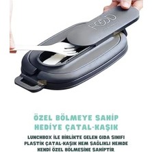 Duca Store 1140ML Lunchbox 2 Katlı 4 Bölmeli Mini Kaseli Çelik Sefer Tası Yemek Kutusu (Kahverengi)