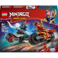 Duca Store Kai’nin Motosiklet Hız Yarışı 71838-6 Yaş Üzeri Kız ve Erkek Çocuklar Için Kai'nin Yarış Motosikleti ile Ifrit Motosikleti ve 2 Minifigür Içeren Yaratıcı Oyuncak Yapım Seti (79 Parça)