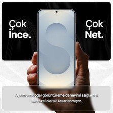 Duca Store Galaxy S25 ile Uyumlu Otomatik Hizalama Aparatlı Takılırken Toz Toplama Özellikli Ekstra Güçlendirilmiş Lazer Kesim Ekran Koruyucu Kırılmaz Cam