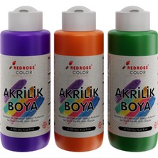 Duca Store Yeşil, Mor, Turuncu Akrilik Boya 3'lü Set 3X120 ml