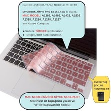Duca Store MacBook Türkçe Q Klavye Koruyucu Silikon – MacBook Air 13 A1369 A1466 & Pro A1278 A1425 A1502 A1286 A1398 Uyumlu – Ultra Ince Pembe Altın