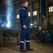 Kot Denim Reflektörlü,kaynak Işleri Için,dayanıklı,ağır Bakım,inşaat ve Iş Pantolon Lacivert