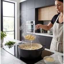 Duca Store Metal Saplı Güçlendirilmiş Gövdeli Tel Kevgir – Paslanmaz Çelik Süzgeç, Derin Süzek, Kızartma ve Haşlama Için Ideal, Isıya Dayanıklı Mutfak Gereci (17 Cm)