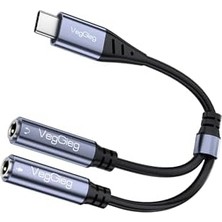 Duca Store Type-C To 3.5mm Aux ve Mikrofon Dönüştürücü Adaptör Dac Chip Hifi Ses Kartı
