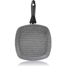 Duca Store Cory Yanmaz Yapışmaz Kare Grill Tava 28CM-GRI