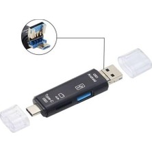 Duca Store 5068 Otg 3 In 1 Type-C ve Micro USB Tf Çevirici Dönüştürücü Kart Okuyucu
