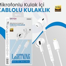 Duca Store Lightning Silikonlu Mikrofonlu Kablolu Kulak Içi Kulaklık Net Ses ve Gürültü Azaltma