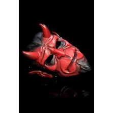 Duca Store Halloween Maske Hellboy Kırmızı Boynozlu