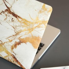 Duca Store MacBook Air 13.3 Inç Kılıf A1932 A2179 A2337 M1 Uyumlu Sert Kapak Hard Case Koruyucu Mermer Desenli Ince Hafif Laptop Kılıfı Sarı