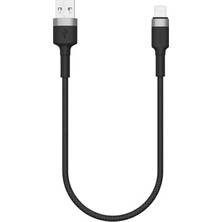 Duca Store X-Level XCC8699 X-Sharkmini Usb-A To Lightning Hızlı Şarj ve Data Kablosu 30CM 3A 27W Qc 3.0 Pd Destekli 480 Mbps Veri Aktarım Örgü Hasır Alüminyum Uç Dayanıklı Kısa Şarj Kablosu | XCC8699