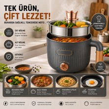 BGG Tech Elektrikli Çelik Tencere 1.6l Çok Amaçlı Mini Taşınabilir Buharlı Yemek Pişirme Makinesi