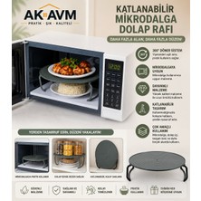 Ak Avm Katlanabilir Mikrodalga Dolap Rafı Düzenleyici Çok Amaçlı Mutfak Içi Organizer Standı