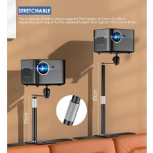 Duca Store Ayarlanabilir Projeksiyon Standı, 24 cm - 40 cm Yükseklik Uzatma, Çoğu Projektör, Telefon ve Kamera ile Uyumlu, Taşınabilir Tasarım, 360° Açı Ayarı, Yüksek Mukavemetli Alaşımlı Çelik | TY11