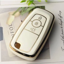 Ford C-Max S-Max Glaxy Anahtar Kılıfı Aksesuar Beyaz Gold