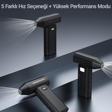 Duca Store Turbo Jet Fan X8 - Çok Amaçlı Yüksek Güçlü El Fanı - 5 Kademeli Hız Ayarı, Usb-C Şarjlı, LED Aydınlatma - Bilgisayar Toz Temizleme, Mangal Yakma ve Dış Mekan Için Güçlü Hava Üfleyici (X8)