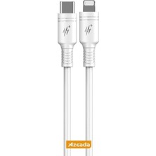 Duca Store Azeada 27W Type-C To Lightning ile Uyumlu Şarj ve Data Kablosu 1m Beyaz PD-B82İB (Beyaz, Type-C To Lightning)