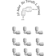 Duca Store 10 Adet Su Arıtma Filtre Bağlantı L Dirsek 1/4-6 mm (Quick Bağlantı)