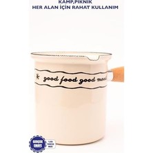 Duca Store Mood Emaye Ahşap Saplı Cezve (500ML-6 Kişilik)