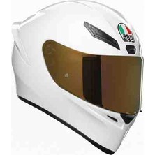 Agv K1 S Mono White Kask + Agv Iridium Gold Vizör