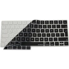 Duca Store Apple Magic Keyboard 2 Uyumlu A1644 Klavye Koruyucu – Türkçe Q Silikon Kapak – Ultra Ince 0,3mm – Toz, Sıvı & Kir Koruma – Şeffaf/siyah