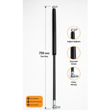 Taka Amortisör Gazlı Amortisör 750 mm M10 – 300 mm Strok | 500-2400N Newton Seçenekli | Tente, Kapak, Büfe, Makine ve Dolap Amortisörü