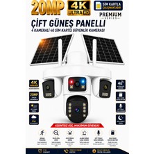 Meytech Trio SGX-479 4 Kameralı Çift Solar Güneş Panelli Kamera Sim Kartlı Güvenlik Kamerası Ptz Gece Görüş