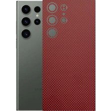 Kapps Samsung S23 Ultra ile Uyumlu Fiber Serisi Premium Arka Kapak Kaplama(Kenarlar Yoktur!)