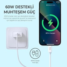 Duca Store BX-IP02UC Type-C To Lightning Data ve Şarj Kablosu Beyaz 1.20 Metre