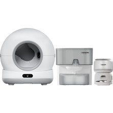 Xenon Smart Kedi Tuvaleti, Mama Kabı ve Su Pınarı 3\'lü Set | Kameralı Otomatik Tuvalet, Otomatik Mama ve Su Kabı, Paslanmaz Çelik, Mobil Kontrol