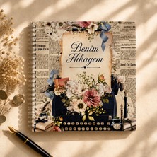 Scrap Kulübü Benim Hikayem Vintage Anı ve Fotoğraf Albümü – 20X20 cm Spiralli Scrapbook – 50 Sayfa