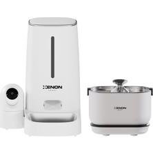 Xenon Smart Kameralı Mama Kabı ve Su Pınarı 2\'li Set | Wifi, 4l, Gece Görüş, Sensörlü Bataryalı Su Pınarı, Mobil Kontrol
