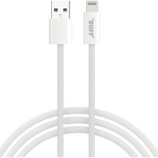 Duca Store BL74 Örgülü 3A.2M Data ve Şarj Kablosu, Bükülmeye Dayanıklı, Hızlı Şarj, USB Lightning, Beyaz