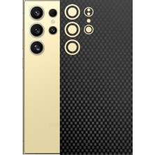 Kapps Samsung S24 Ultra ile Uyumlu Fiber Serisi Premium Arka Kapak Kaplama(Kenarlar Yoktur!)