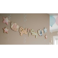 Dodomar Kağıt Banner Cinsiyet Belirleme Partisi Varaklı Boy Girl Elbise Detaylı Süs
