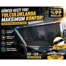 Bowie Araç Güneşliği UV Güneş Işını Önleyici, Katlanır Oto Güneşlik, Vakumlu Pratik Güneş Perdesi  50x125 cm