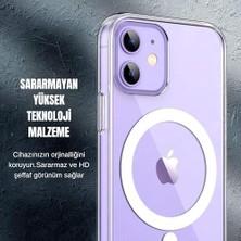 Duca Store Psr Aksesuar iPhone 12/12 Pro Kılıf Magsafe Uyumlu - Kristal Şeffaf Manyetik Kablosuz Şarj Destekli Kapak, Sararma Yapmaz, Darbe Emici Koruyucu Kılıf