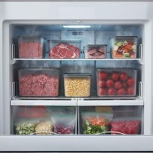 Duca Store No Frost Silikon Yumuşak Kapalı Saklama Kabı Dondurucu ve Buzluk Saklama Kabı 3150 Ml, Kapaklı No Frost Saklama Kabı 3150 Ml, Derin Dondurucu Saklama Kabı 3150 ml