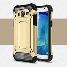 Duca Store Galaxy J7 ile Uyumlu Çift Katman Koruyucu Crash Military Tank Kılıf - Rose Gold