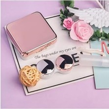 Duca Store Rose Aynalı Seyahat Lens Kutusu - Solüsyon Kabı, Cımbız, Vantuz Aparatı, L-R Lens Hazneleri