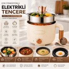 BGG Tech Elektrikli Çelik Tencere 1.6l Çok Amaçlı Mini Taşınabilir Buharlı Yemek Pişirme Makinesi