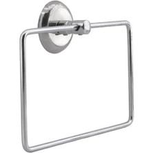 Duca Store Kare Krom Havlu Halkası Duvara Monte, Parlak Krom Kaplama Metal Banyo Havluluğu, Modern Tasarım Kare Havlu Askılığı, Lavabo Yanı Havlu Tutucu Banyo Aksesuarı