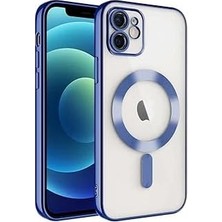 Duca Store & Aksesuar iPhone 11 Için Magsafe ile Uyumlu Arka Kısmı Parlak Şeffaf Yapıya Sahip Kenarları Silikon Yapılı Güçlendirilmiş Mıknatıslı Kamera Lens Koruyuculu Wireless Kablosuz Şarj Destekli