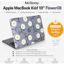 Duca Store MacBook Pro 13 Çiçek Desenli Kılıf A1706 A1708 A1989 A2159 A2251 A2289 A2338 M1 M2 Uyumlu Baskılı Kristal Sert Kılıf Koruyucu Kapak Yeşil Sarı