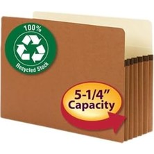 Duca Store Smead% 100 Geri Dönüştürülmüş Dosya Çanta, Düz Kesimli Tab, 5 – 1/10,2 cm Expansion, Legal Boyut, Redrope, Kutu Başına 10 Adet (74206)