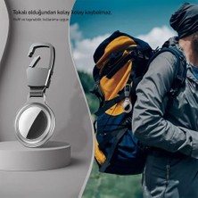 Duca Store Buff Tagsafe Hooksteel Taşınabilir Anahtarlık Darbeye Dayanıklı Metal Askılı Airtag Kılıf (Gümüş)